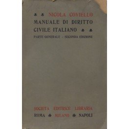 Manuale di diritto civile italiano. Parte generale (unico pubblicato)
