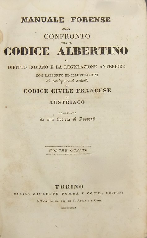 Manuale forense ossia confronto fra il Codice Albertino il diritto … | Immagine Gallery 2