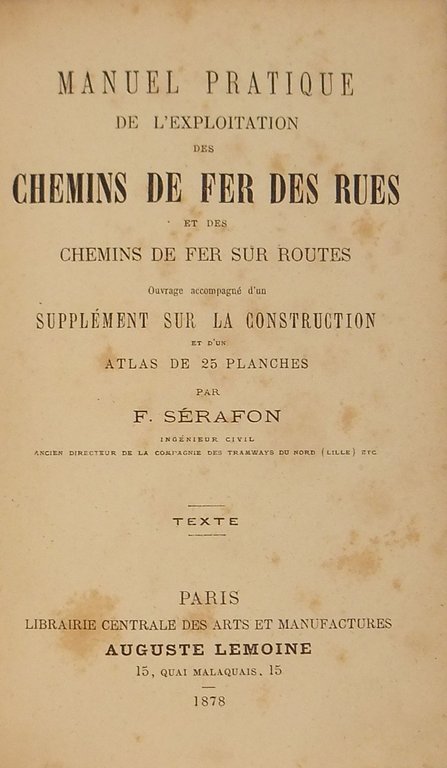 Manuel pratique de l'exploitation des chemins de fer des rues … | Immagine Gallery 2
