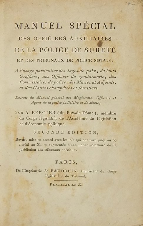 Manuel special des officiers auxiliaires de la police de suretè … | Immagine Gallery 2