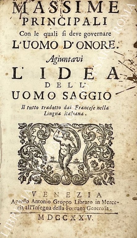 Massime principali con le quali si deve governare l'uomo d'onore. … | Immagine Gallery 2