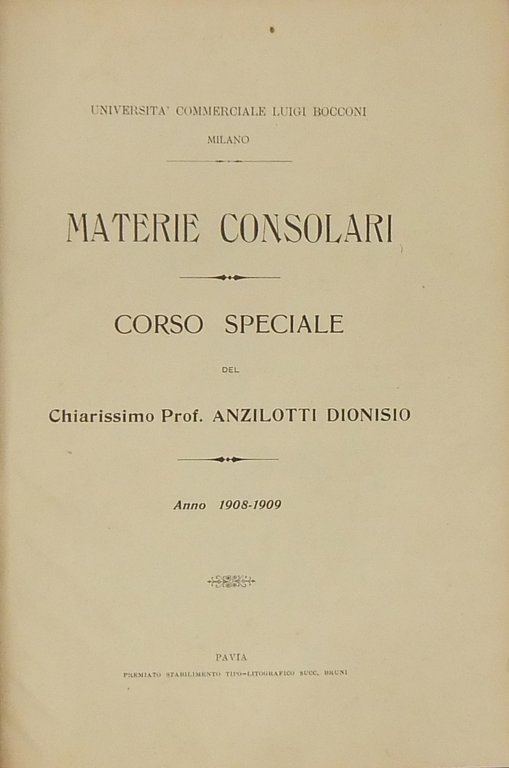 Materie consolari. Corso speciale. Anno 1908-1909 | Immagine Gallery 2