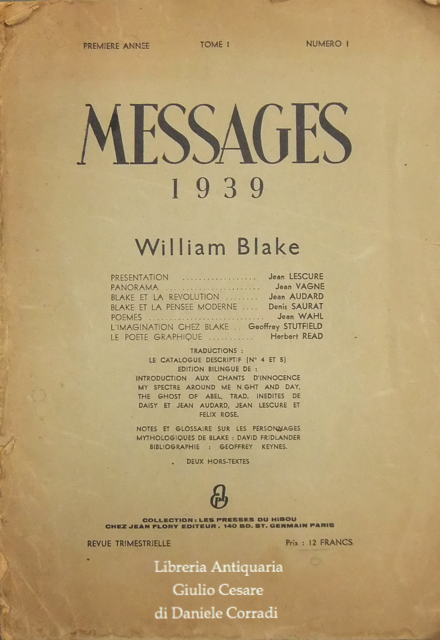 Messages 1939 - William Blake. Premiere annee Tome 1 - … | Immagine Gallery 2