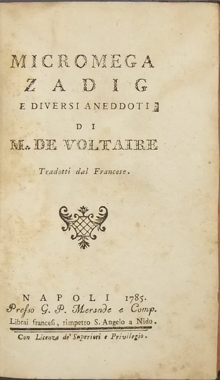 Micromega Zadig e diversi aneddoti di M. de Voltaire. Tradotti … | Immagine Gallery 2