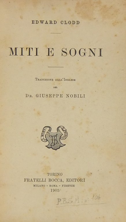 Miti e sogni. Traduzione dall'inglese del Dr. Giuseppe Nobili | Immagine Gallery 2
