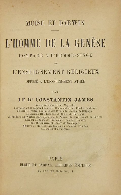 Moise et Darwin. L'homme de la Genese compare a l'homme … | Immagine Gallery 2