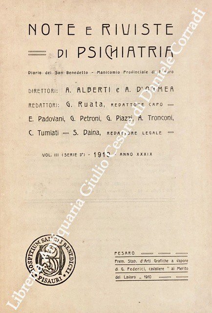 Note e riviste di psichiatria. Diario del San Benedetto - … | Immagine Gallery 2