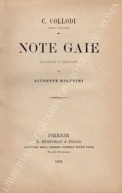 Note gaie. Raccolte ed ordinate da Giuseppe Rigutini | Immagine Gallery 2