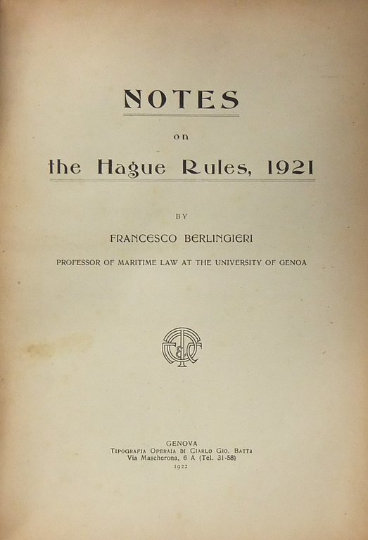 Notes on the Hague Rules 1921 | Immagine Gallery 2