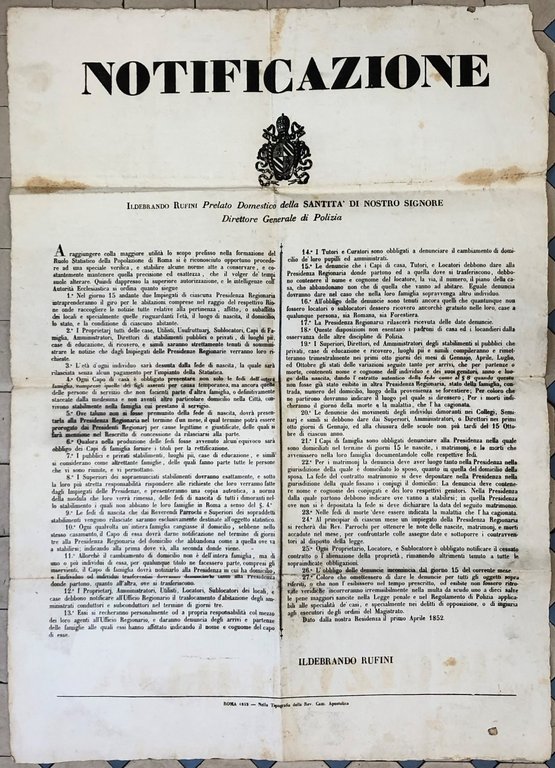 Notificazione. Censimento in base a delle norme per assicurare il … | Immagine Gallery 2