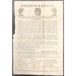 Notificazione. Nell'anno 1818 la celebrazione del patriarca San Giuseppe cade lo stesso giorno della Quaresima. Per questo si devono osservare entrambi i sacramenti con messe, anche private