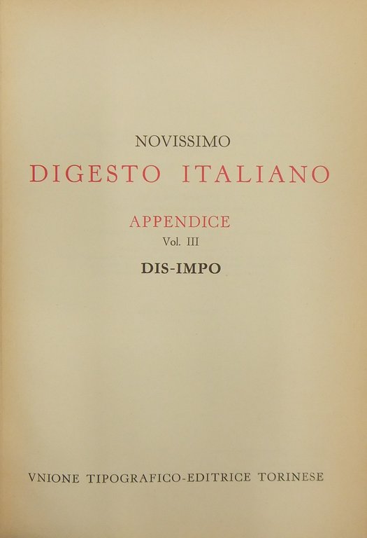 Novissimo Digesto Italiano. Diretto da Antonio Azara e Ernesto Eula. … | Immagine Gallery 2