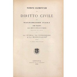 Nozioni elementari di diritto civile. La tutela la interdizione e …