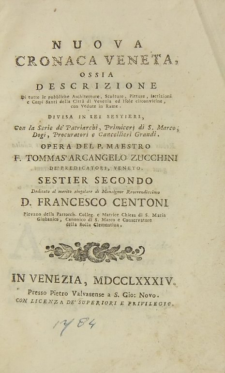 Nuova cronaca veneta ossia descrizione di tutte le pubbliche architetture, … | Immagine Gallery 2