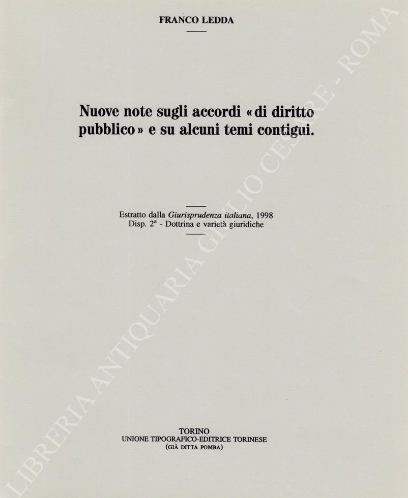 Nuove note sugli accordi "di diritto pubblico" e su alcuni … | Immagine principale