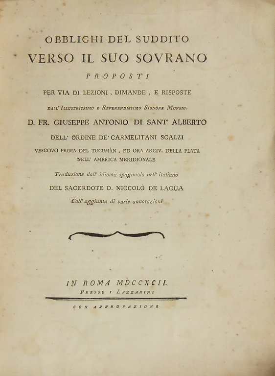 Obblighi del suddito verso il suo sovrano proposti per via … | Immagine Gallery 2