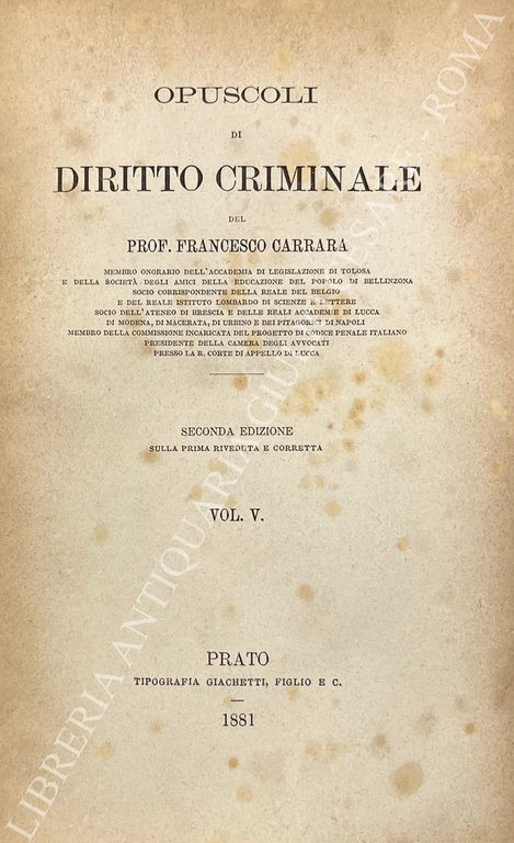Opuscoli di diritto criminale. Vol. V - Progresso e regresso … | Immagine Gallery 2