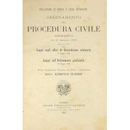 Ordinamento della Procedura Civile germanica del 20 maggio 1898. Seguito …