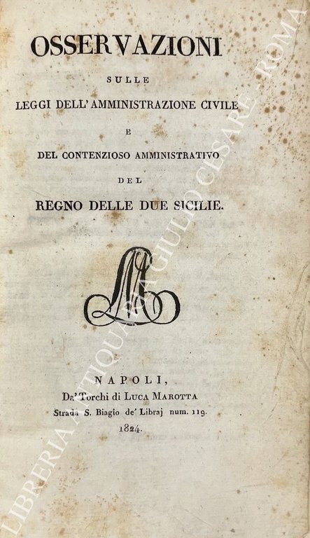 Osservazioni sulle leggi dell'amministrazione civile e del contenzioso amministrativo del … | Immagine Gallery 2