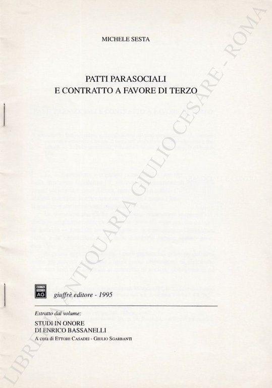 Patti parasociali e contratto a favore di terzo | Immagine Gallery 2