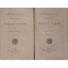Poesie varie. A cura di Olindo Malagodi