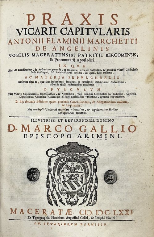 Praxis vicarii capitularis. In qua tam de coistiututione & auctoritate … | Immagine Gallery 2