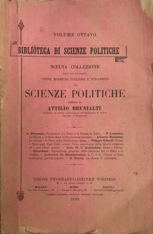 Prefazione. Lo Stato e la chiesa in Italia (Brunialti). La … | Immagine Gallery 2