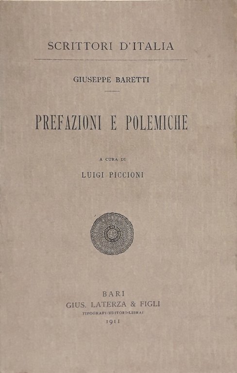 Prefazioni e polemiche. A cura di Luigi Piccioni | Immagine Gallery 2