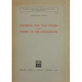 Premesse per uno studio delle norme di organizzazione