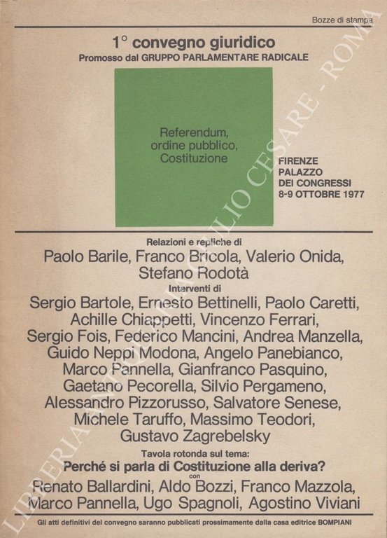 Primo convegno giuridico. Promosso dal gruppo parlamentare radicale. Referendum, ordine … | Immagine Gallery 2