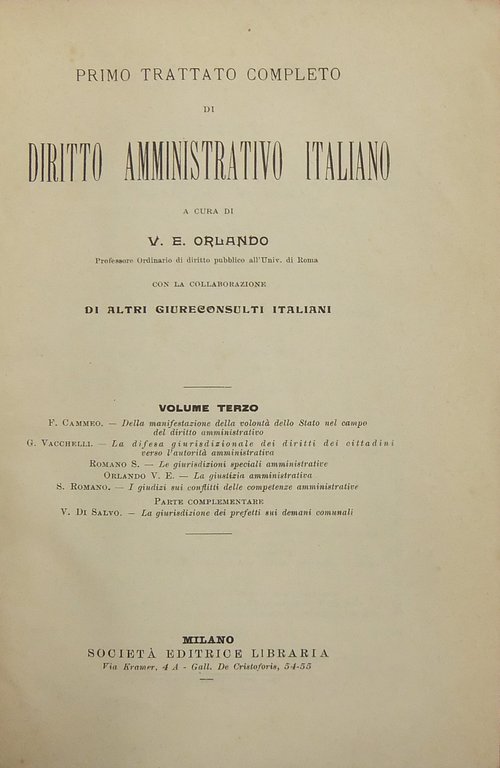 Primo trattato completo di diritto amministrativo italiano. Con la collaborazione … | Immagine Gallery 2