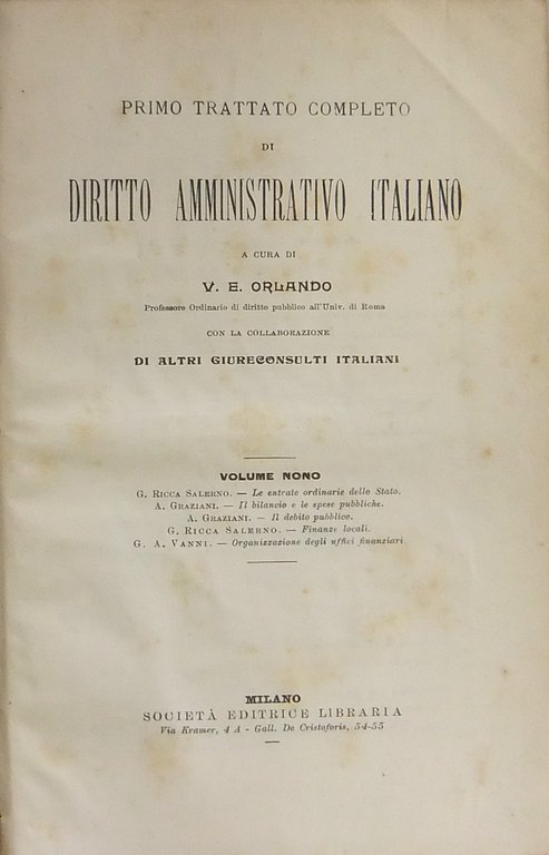 Primo trattato completo di diritto amministrativo italiano. Con la collaborazione … | Immagine Gallery 2