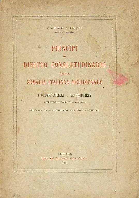 Principi di diritto consuetudinario della Somalia italiana meridionale. I gruppi … | Immagine Gallery 2