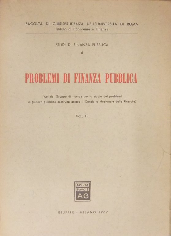 Problemi di finanza pubblica. (Atti del gruppo di ricerca per … | Immagine Gallery 2