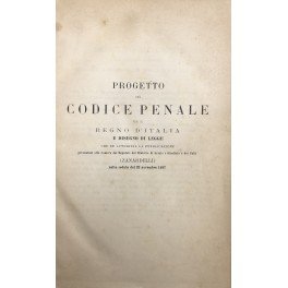 Progetto del Codice penale per il Regno d'Italia e disegno … | Immagine principale