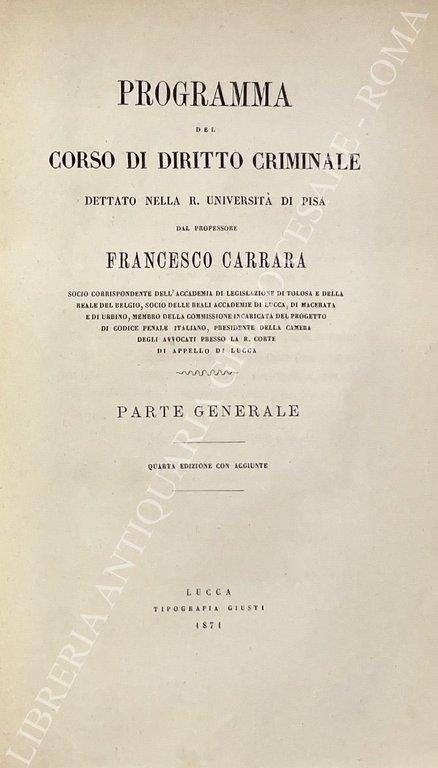 Programma del corso di diritto criminale dettato nella R. Università … | Immagine Gallery 2