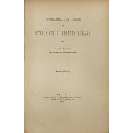 Programma del corso di istituzioni di diritto romano