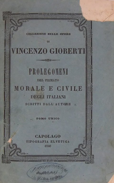 Prolegomeni del primato morale e civile degli italiani, scritti dall'autore | Immagine Gallery 2