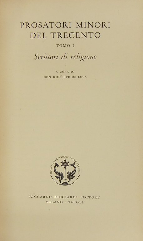Prosatori minori del trecento. Tomo I - Scrittori di religione. … | Immagine Gallery 2