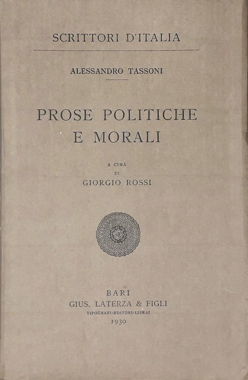 Prose politiche e morali. A cura di Giorgio Rossi | Immagine Gallery 2