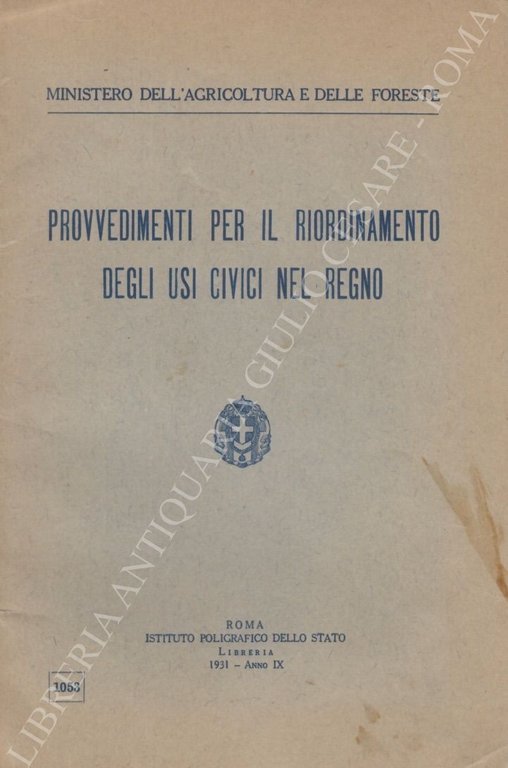 Provvedimenti per il riordinamento degli usi civici nel Regno del … | Immagine Gallery 2