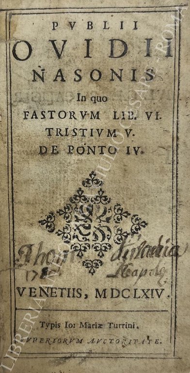 Publii Ovidii Nasonis In quo Fastorum Lib. VI. Tristium V. … | Immagine Gallery 2