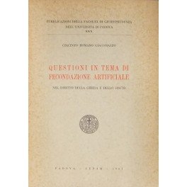 Questioni in tema di fecondazione artificiale nel diritto della Chiesa …