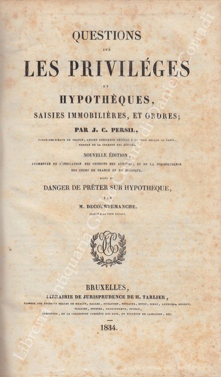 Questions sur les privileges et hypotheques, saisies immobilieres, et ordres; … | Immagine Gallery 2