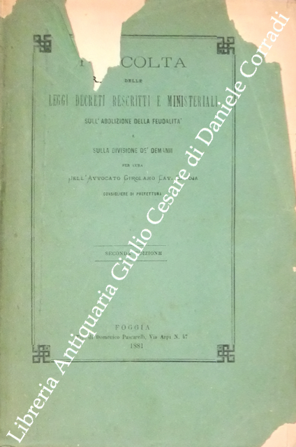 Raccolta delle leggi decreti e ministeriali sull'abolizione della feudalità e … | Immagine Gallery 2