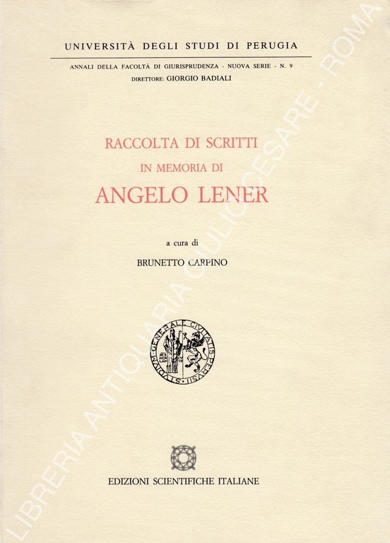 Raccolta di scritti in memoria di Angelo Lener. A cura … | Immagine Gallery 2