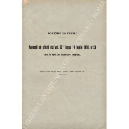Rapporti ed effetti dell'art. 13 ter legge 17 luglio 1910, …
