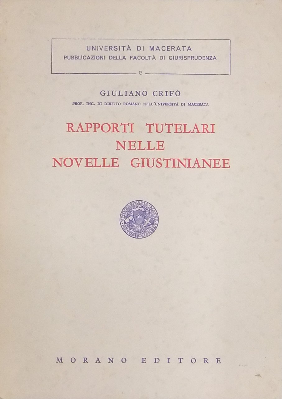 Rapporti tutelari nelle Novelle Giustinianee | Immagine principale