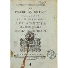 Rappresentazioni teatrali di Pietro Andolfati dedicate all'Illustrissima Accademia del Regio …