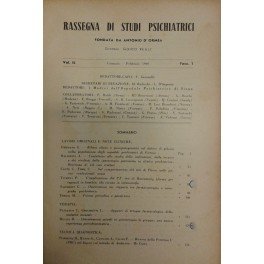 Rassegna di studi psichiatrici. Diretta da Antonio D'Ormea. Vol. IL …